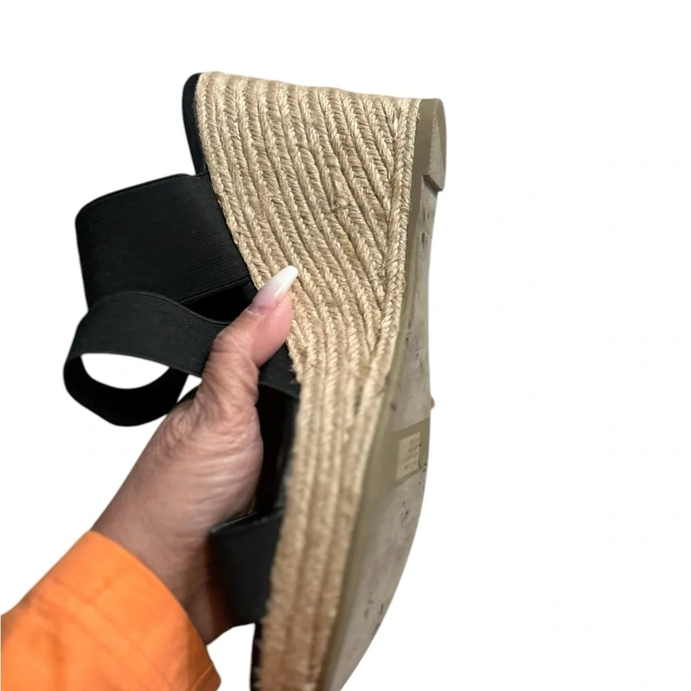 Report Black Espadrilles Wedge Sandals